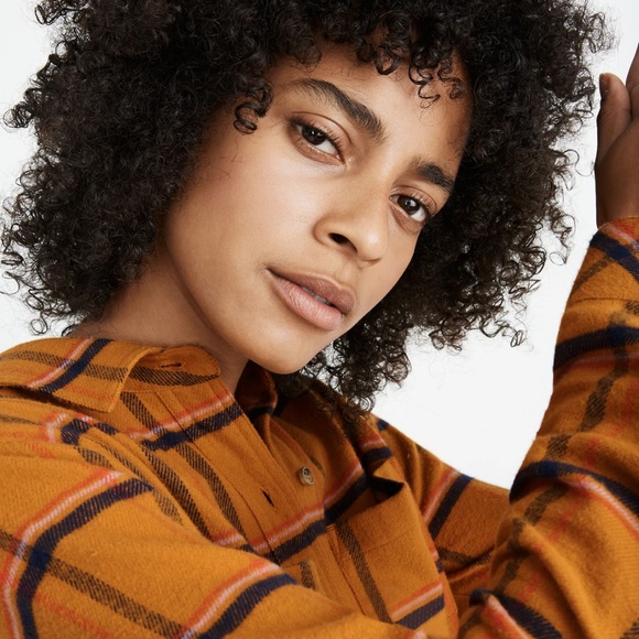 *****SOLD***** Madewell Mustard Plaid Flannel Shirt - Picture 6 of 7